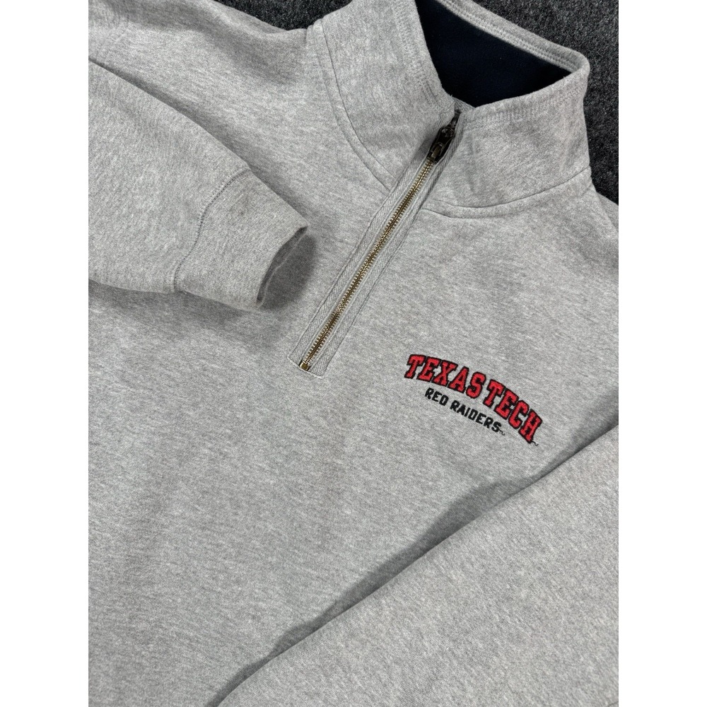 Texas Tech Red Raiders Quarter Zip Pullover Mens Gray Embroidered Logo
